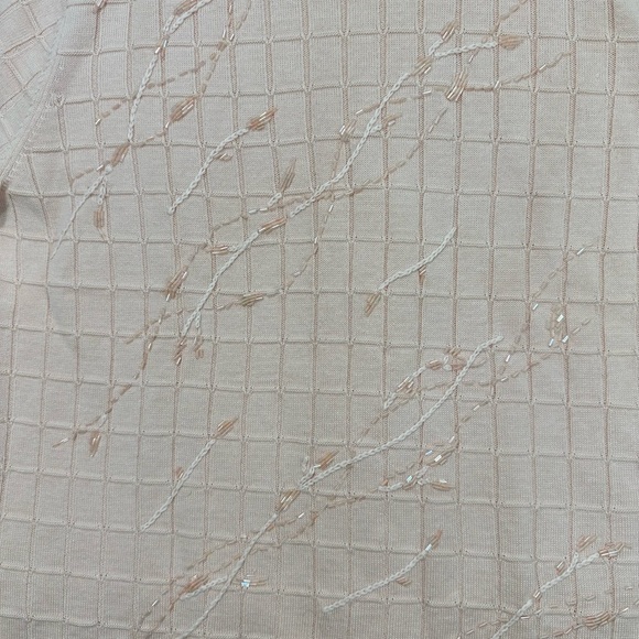 Alfred Dunner Women’s Beaded Short Sleeve Pink Sweater - Picture 10 of 10